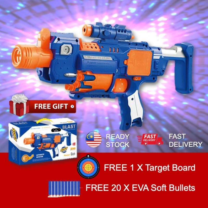 [READY STOCK + FREE GIFT] Popular Rapid Automatic Toy Machine Gun for