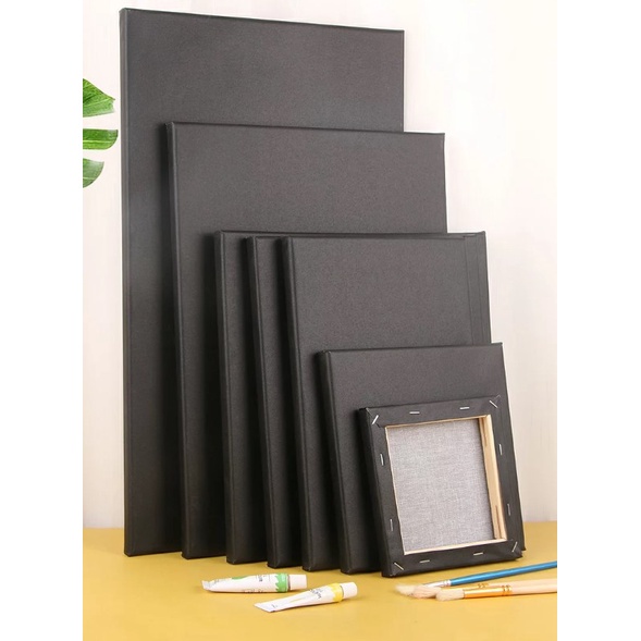 High Quality Black Solid Pine Wood Frame Canvas board 10x10 ~ 42x60 CM ...