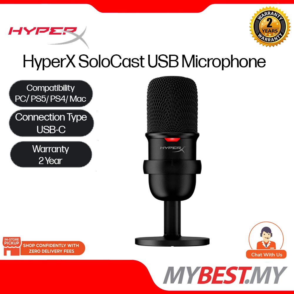 HyperX SoloCast USB Microphone (Black) | Shopee Malaysia