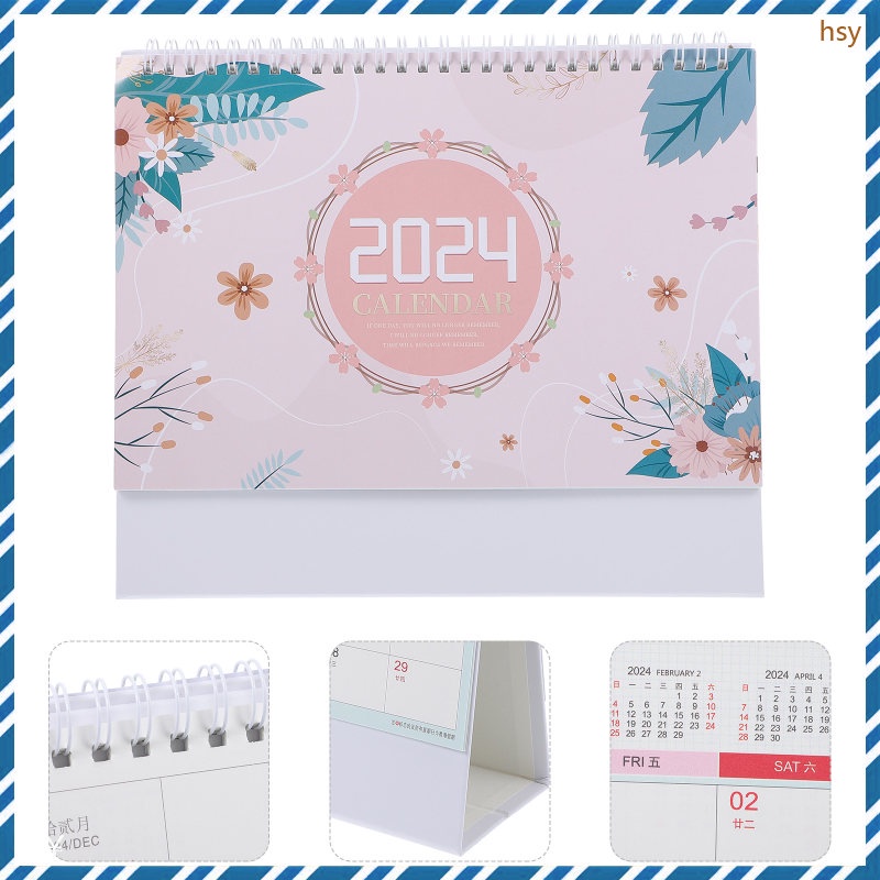 Table Calendar 2024 Decorative Desk Calendar 2024 Tabletop Calendar