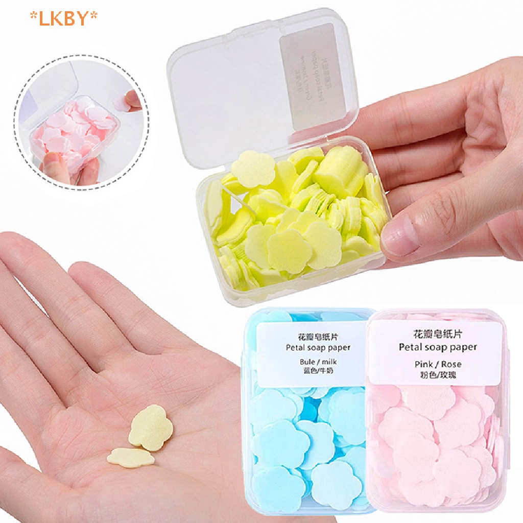 Luckybabys> 100Pcs/Box Disposable Cute Mini Flower Shape Paper Soap ...