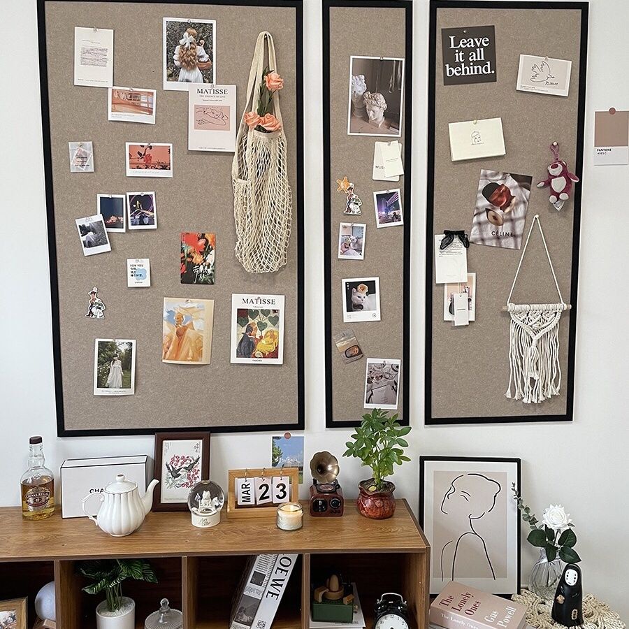 Cork board with frame felt photo wall memo board felt board art board ...