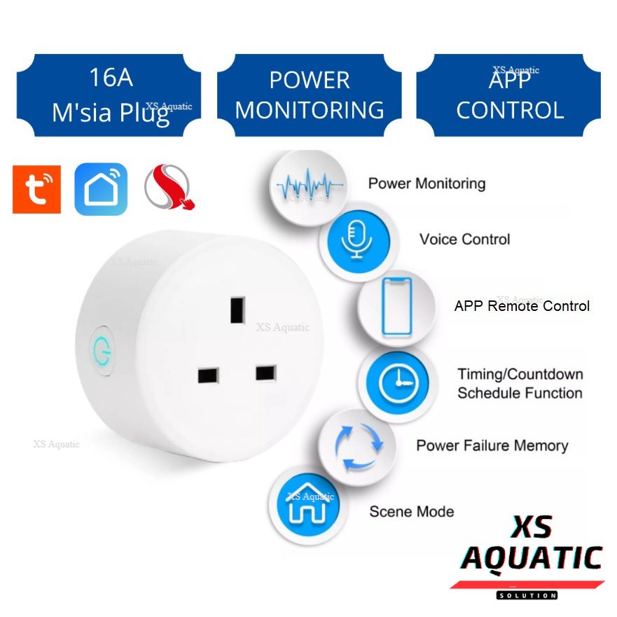 SMART WORLD Smart Plug 16A with Power Monitor Tuya WiFi Socket Adaptor