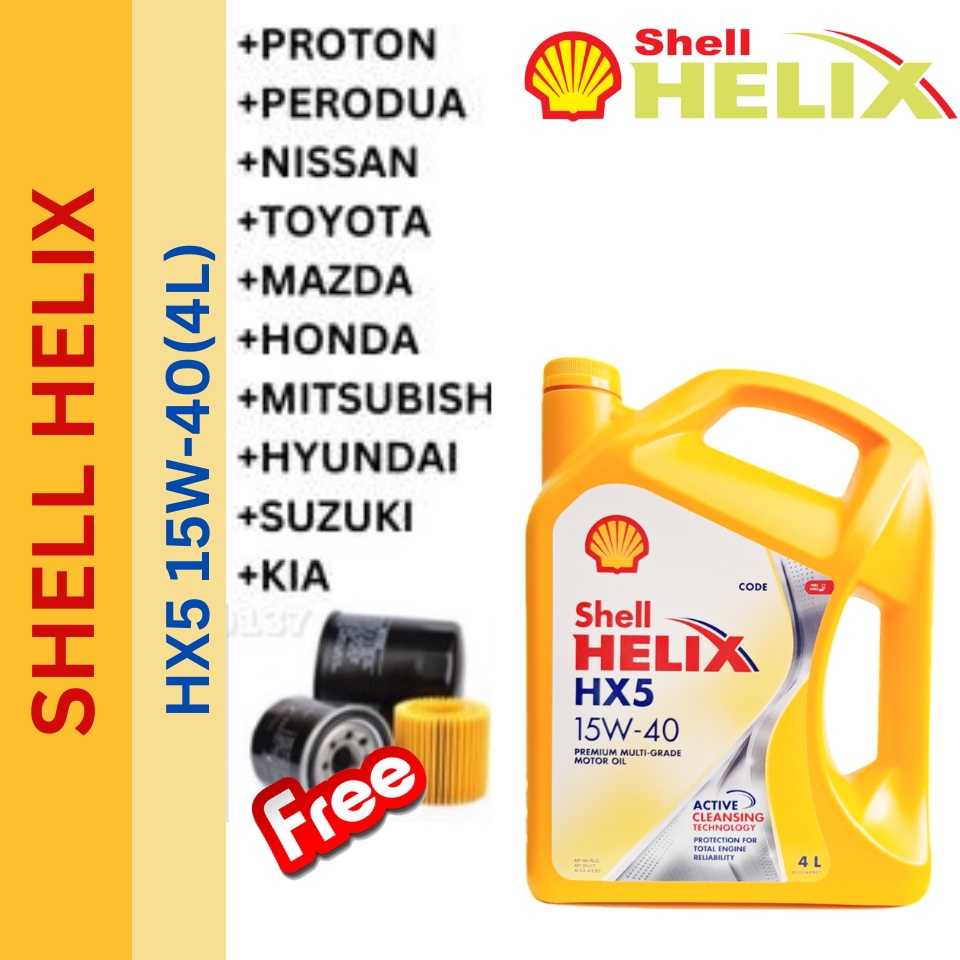 Shell Helix Hx5 15w40 100 Genuine Free 1 Genuine Oil Filter