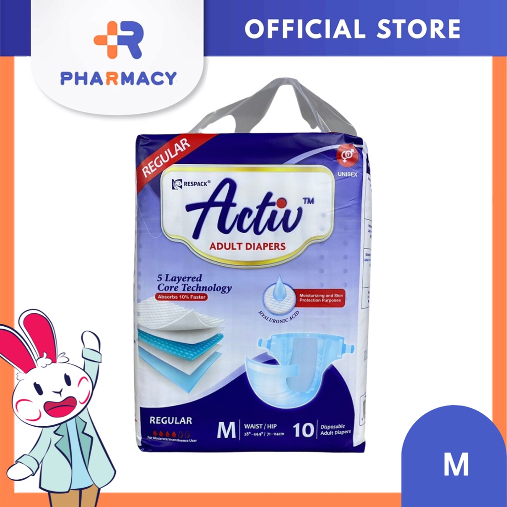 R Pharmacy | Activ Regular Adult Diapers Size M 10S / L 10S / XL 10S ...