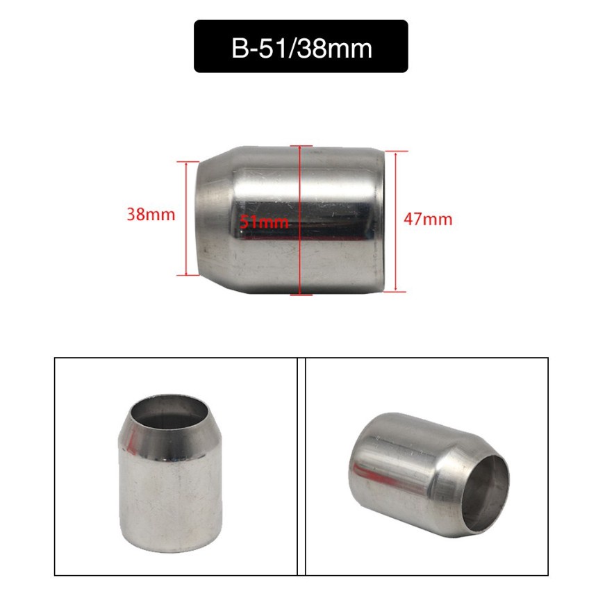 Asudaro Exhaust Adapter, Metal Motorcycle Exhaust Adapter 52mm To 51mm Exhaust Adapter Connector Stainless Steel Pipe Connector Reducer Muffler