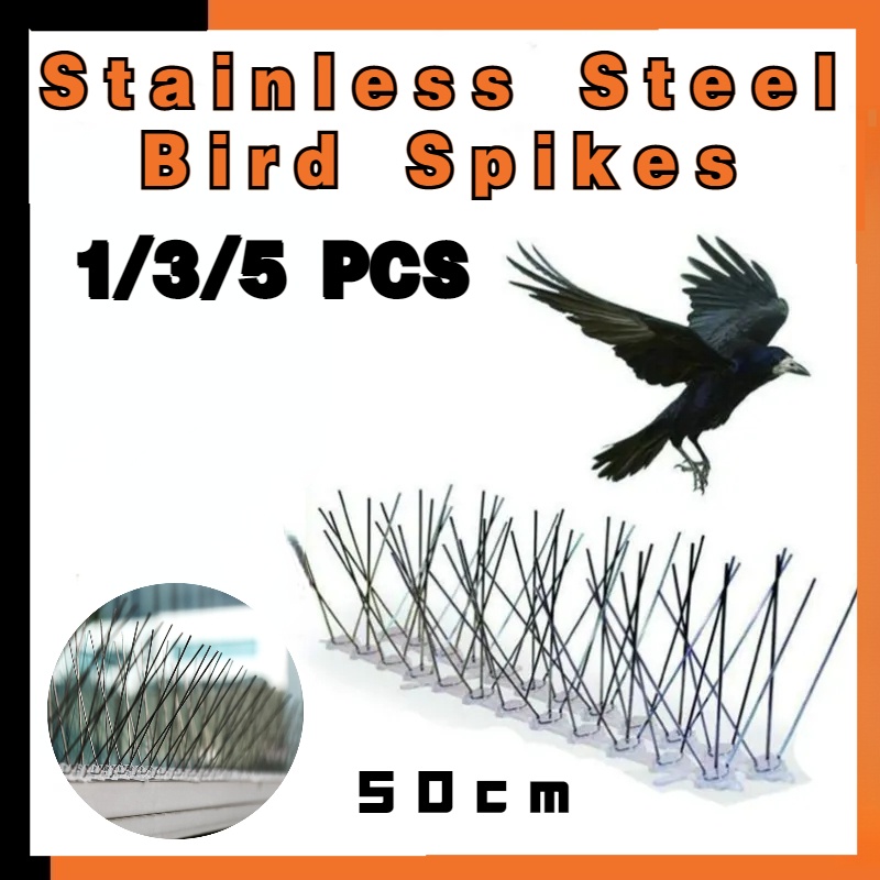 1/3/5 Pcs 50cm Bird Spikes Stainless Steel Animal Repeller Chase Birds
