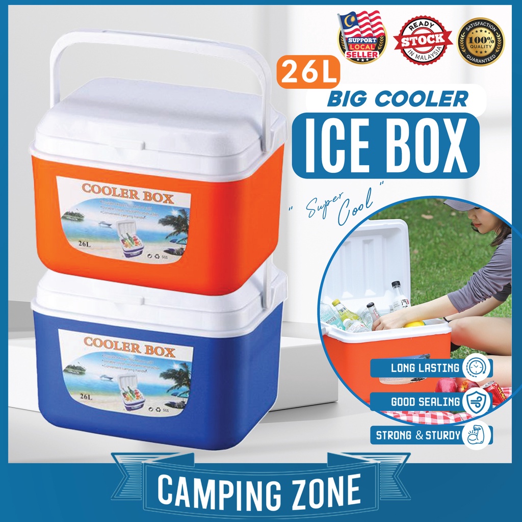 26L Big Cooler Ice Box for Camping Drink Fishing Picnic Heavy Duty