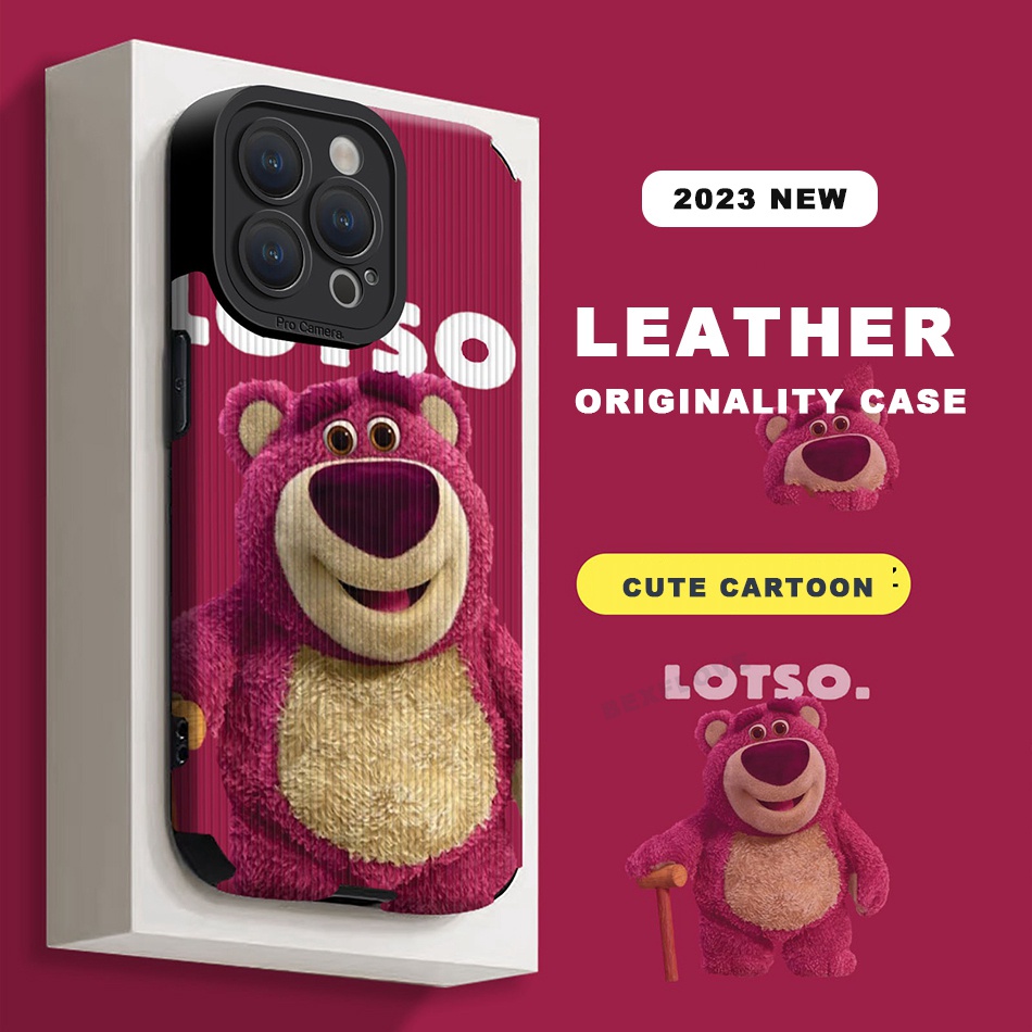 Cartoon Bear LOTSO Leather Case for IPhone 11 12 13 14 Pro Max 11Pro ...
