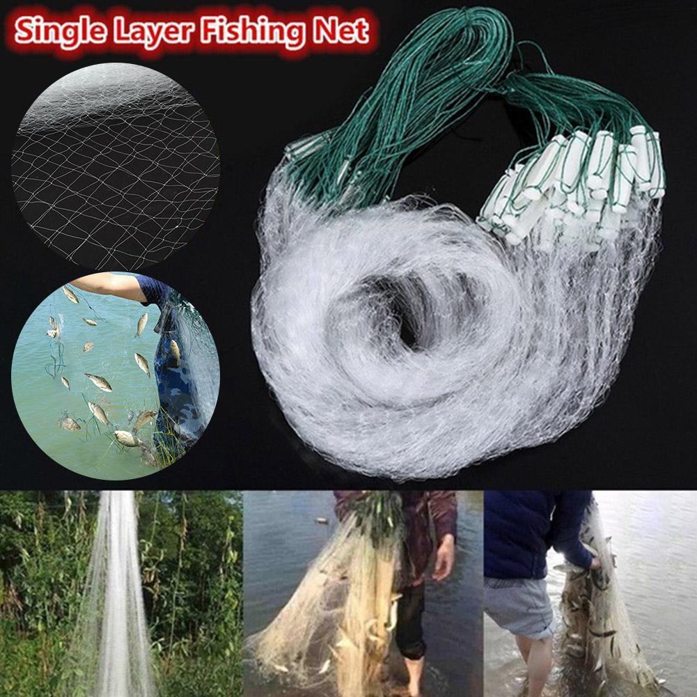 Fishing Net Single Mesh Nylon Durable Float Trap Monofilament Gill Net