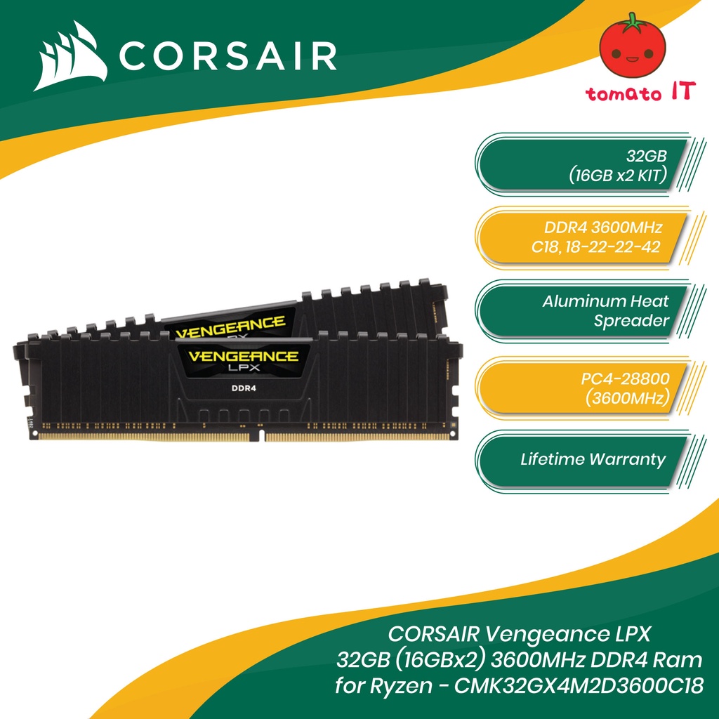 Ram Corsair Corsair Vengeance Lpx Ddr4 3600 C18 2x16gb CORSAIR