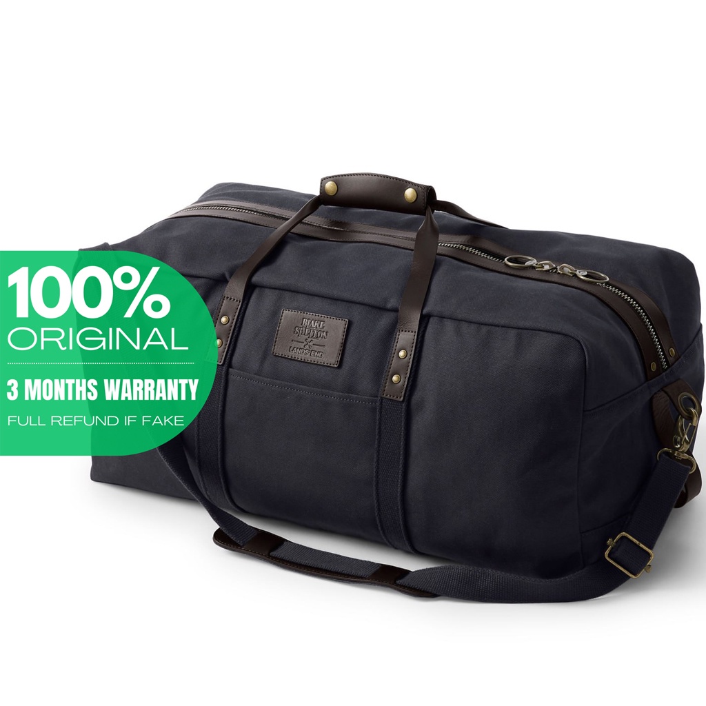 Lands' End Waxed Canvas Travel Duffle Bag Original Shopee Malaysia