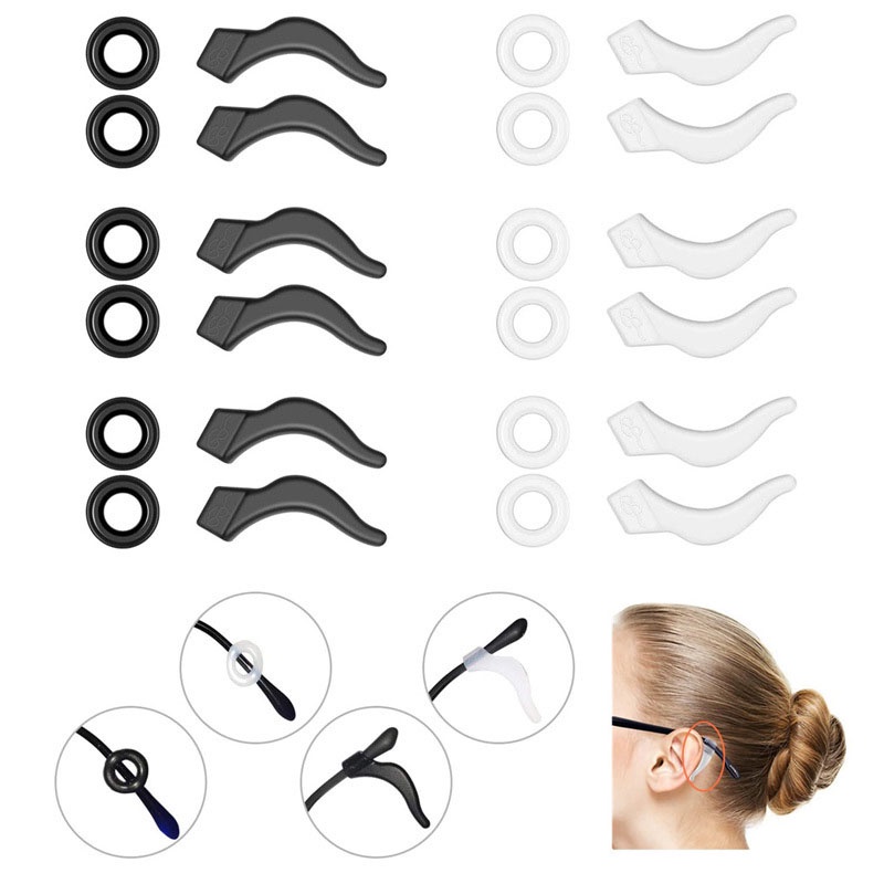 2pcs Silicone Earbuds Glasses Anti Slip Cover Large Size Ear Hook Ear