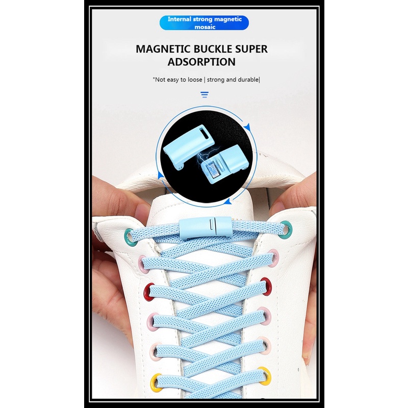 Color Shoe Lace Lock Elastic Shoelaces Flat Simple