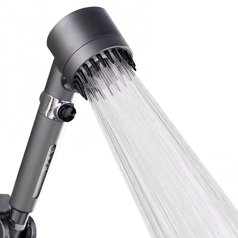 New Gray Shower Head 3 Modes Adjustable High Pressure Shower Head Handheld Shower Head with