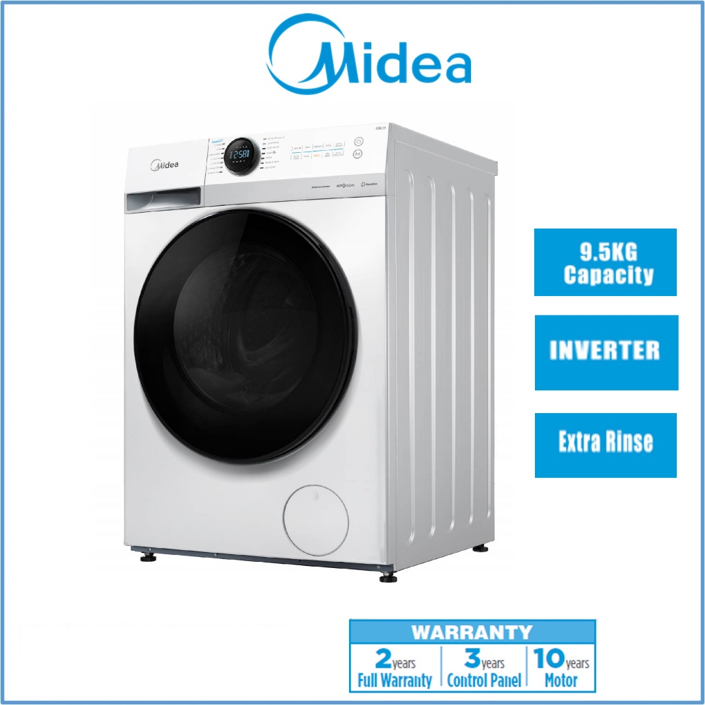 Midea Inverter Front Load Washer MF100W95B (9.5KG) | Shopee Malaysia