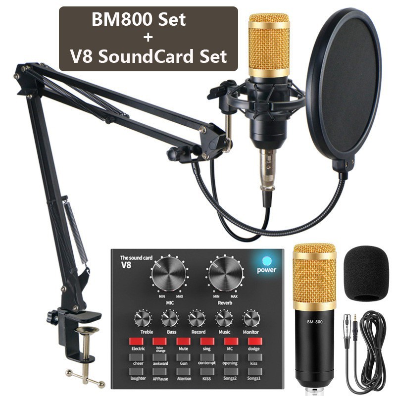 FAST SEND* FULL SET BM800 Microphone Sound Recording Live Studio ...