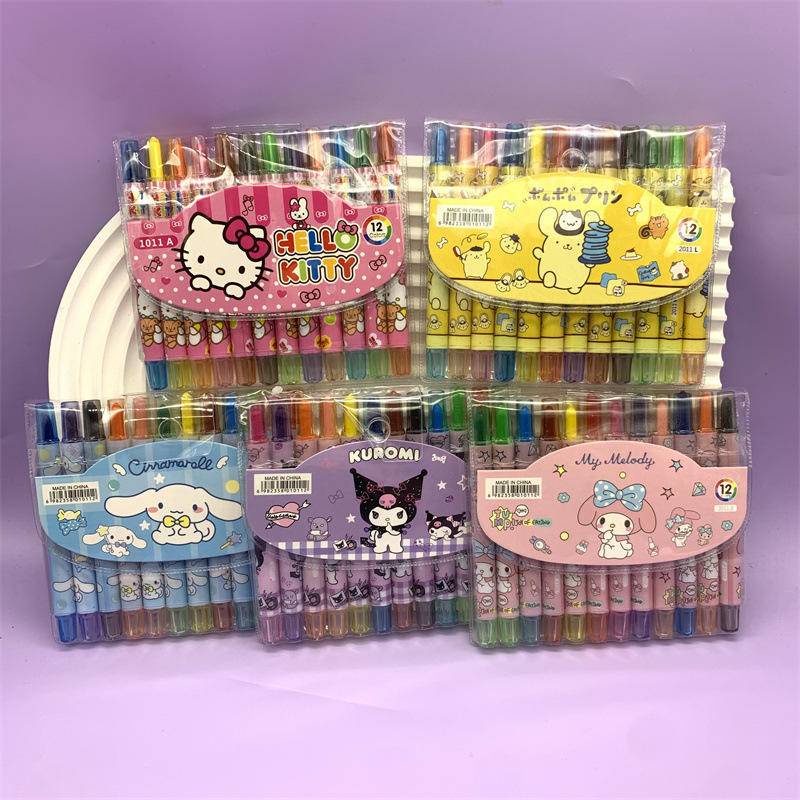 12Pcs/set Sanrio Cinnamoroll Mymelody Kuromi PomPom Purin Non-Toxic ...