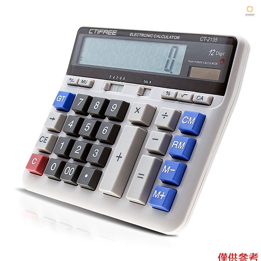 Large Computer Electronic Calculator Counter Solar & Battery Power 12 ...