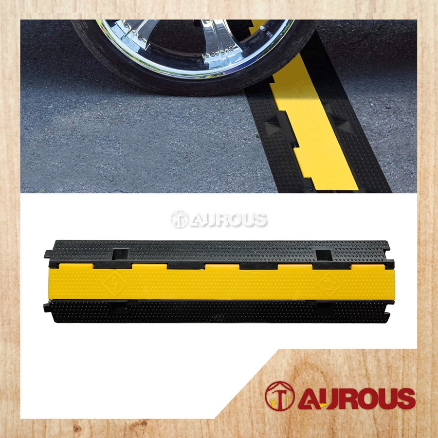 PVC RUBBER YELLOW/BLACK SAFETY RUBBER CABLE RAMP PROTECTOR HUMP 2 ...