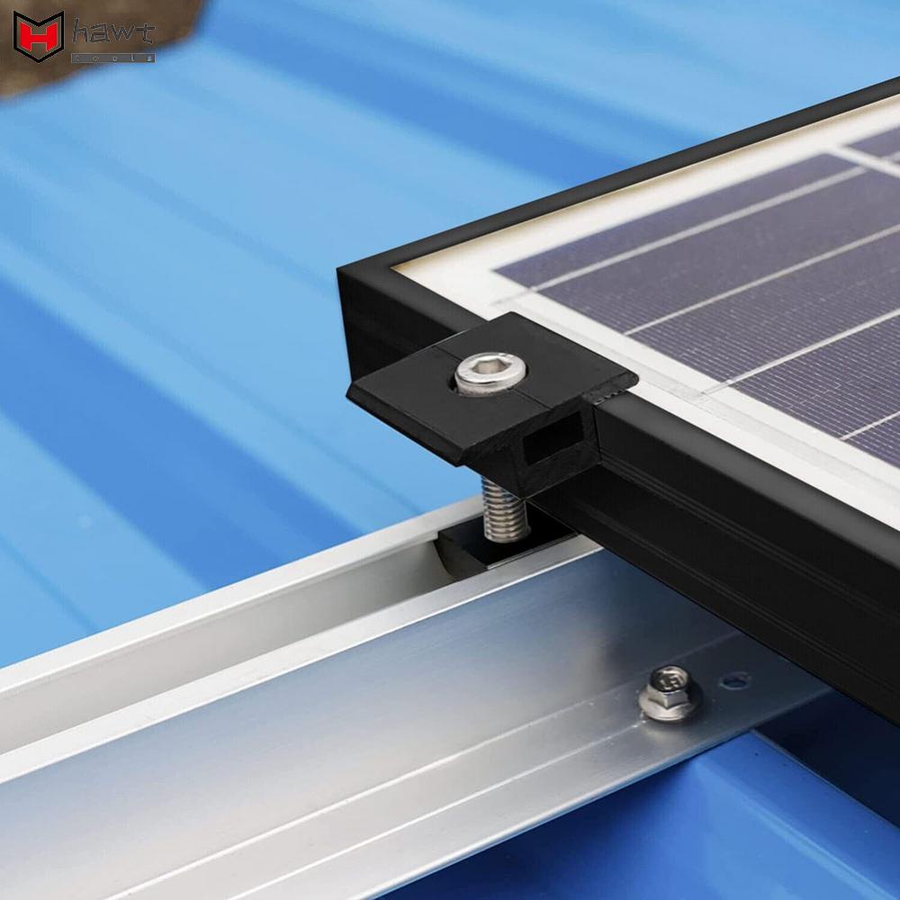 End Clamp Solar Panel Racking Solar Power Supplies 35mm Black Pressing 