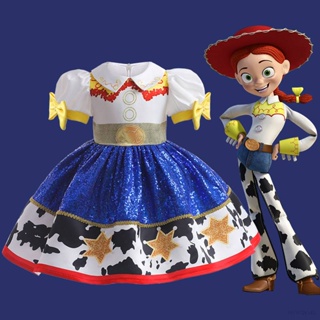 Girls Toys Cowboy Costumes Jessie Story Kids Cosplay Dress Halloween Party  Birthday Wedding Vestidos Tutu Prom