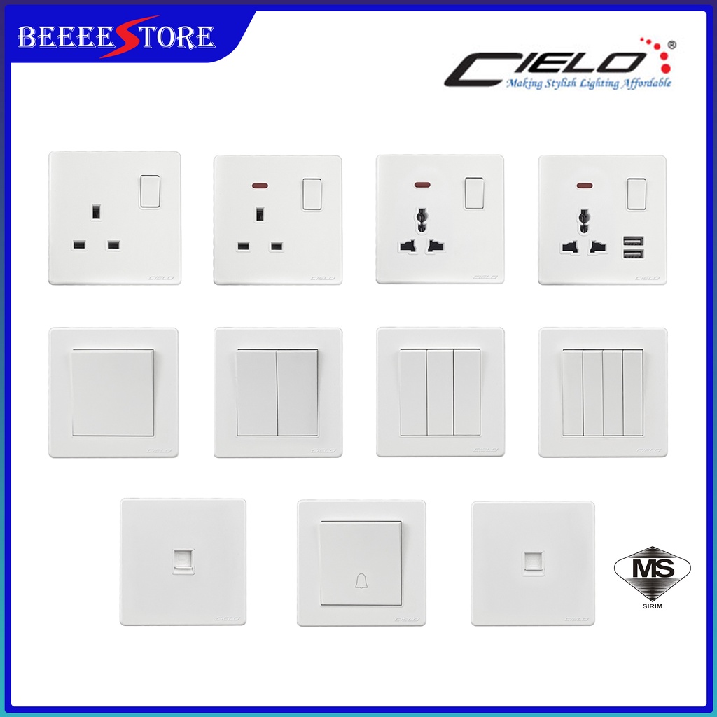 1GANG 2GANG 3GANG SWITCH WHTE USB SWITCHES & SOCKETS FULL RANGE [SIRIM ...