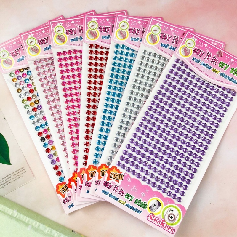 School Handwork Scaft Acrylic Crystal DIY Sticker Children Kid Car ...