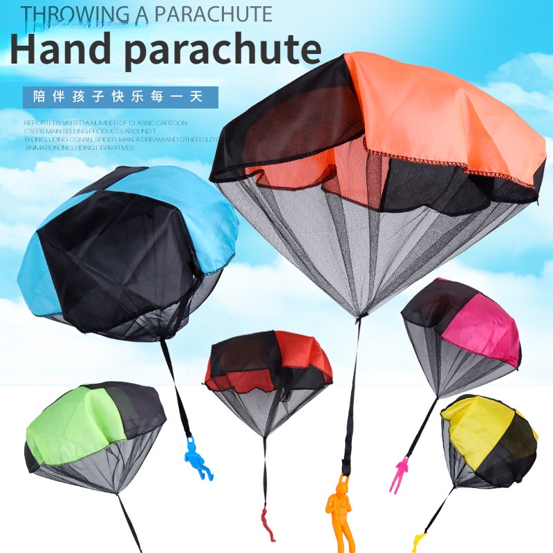 【Hot】Hand throw Mini Soldier parachute Short parachute Portable
