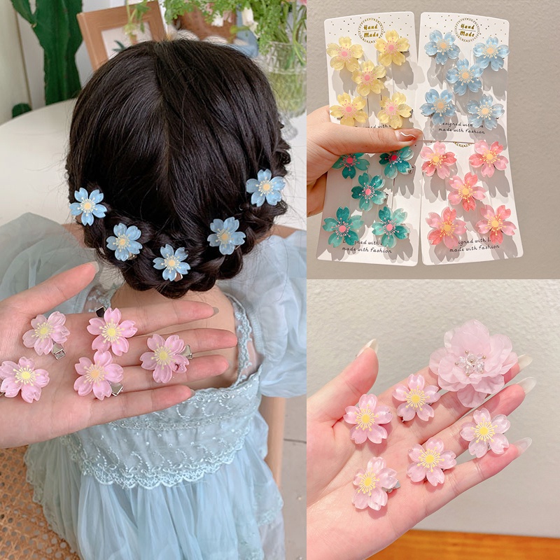 Children's Flower Hair Clip Set Girls Baby Cute Hairpin Summer Cherry