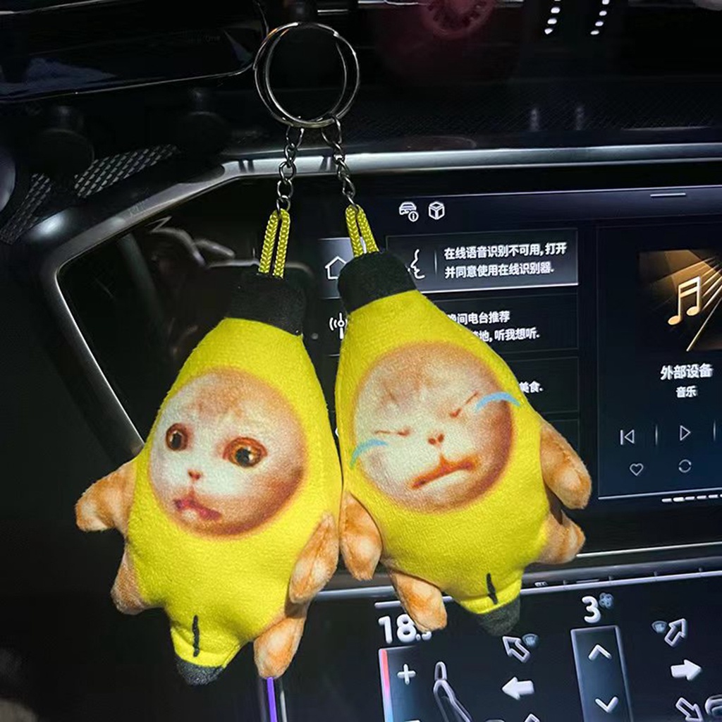 10cm Banana Cat Plush Toy Banana Cat Crying Meme Banana Cat Keychain Cat In Banana Doll Happy