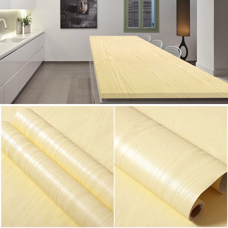 Wood Grain PVC Wallpaper Sticker Waterproof SelfAdhesive Furniture