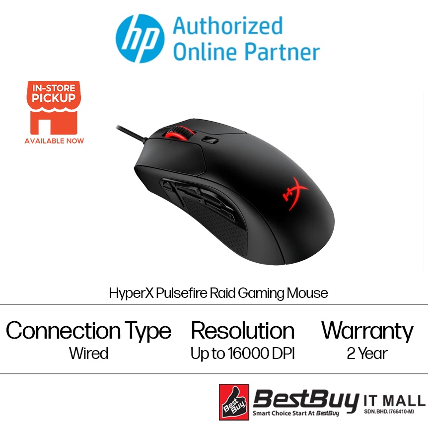 HyperX Pulsefire Raid - Gaming Mouse (Black) | Shopee Malaysia