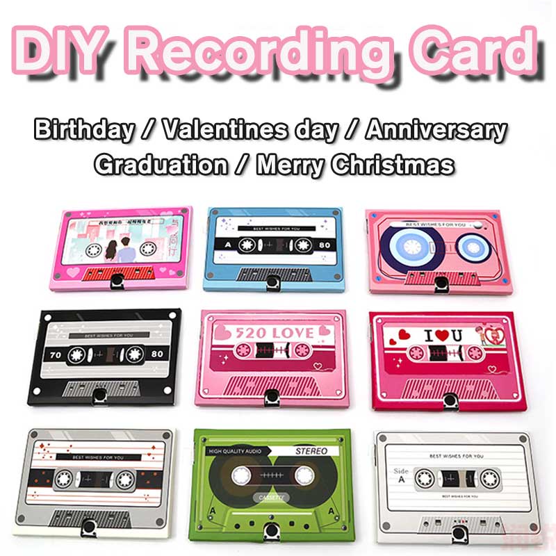DIY Greeting Recordable Greeting Card Cassette Tape Musical DIY Personalized Birthday Valentines