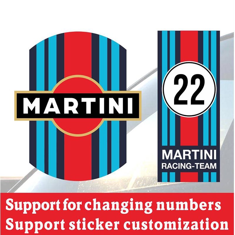 MARTINI Racing Car Sticker Mug Guitar Skateboard Laptop Camper