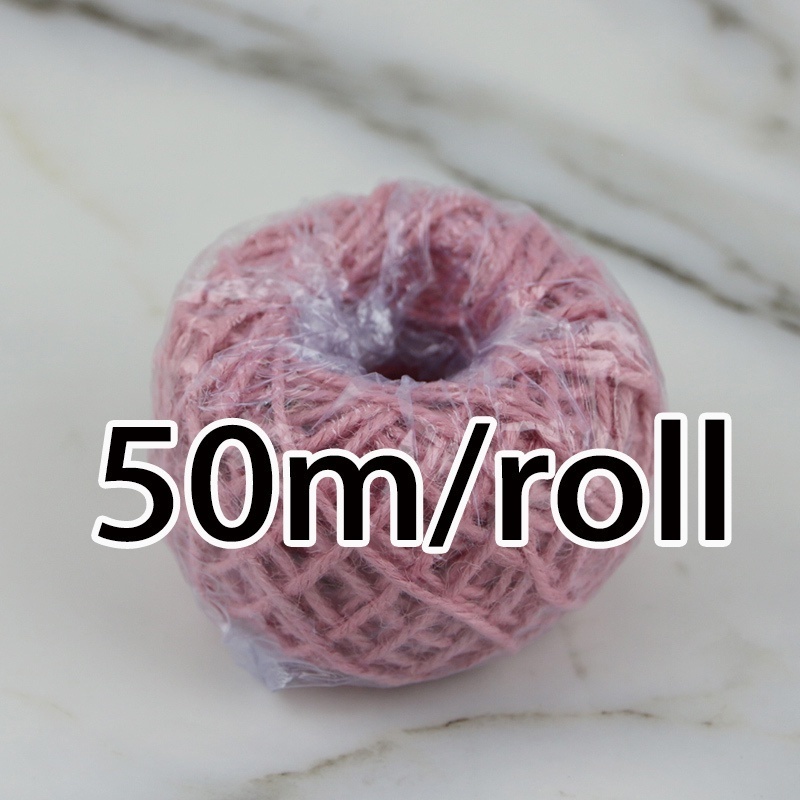 (50M/roll)3mm Wide Vintage Colored Linen Material Hemp Rope For Vase ...