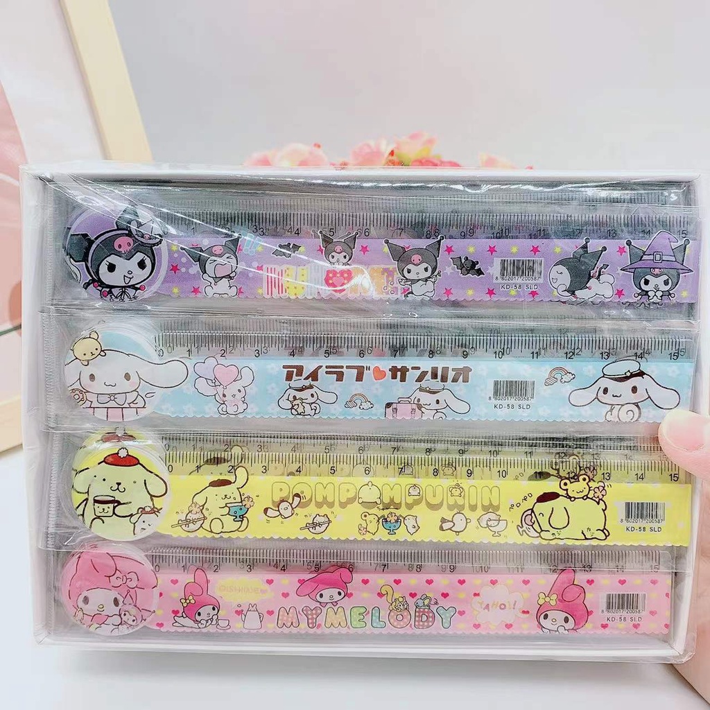 Ready Stock Sanrio Wave Ruler Student Stationery Ruler Cartoon Big Ear ...