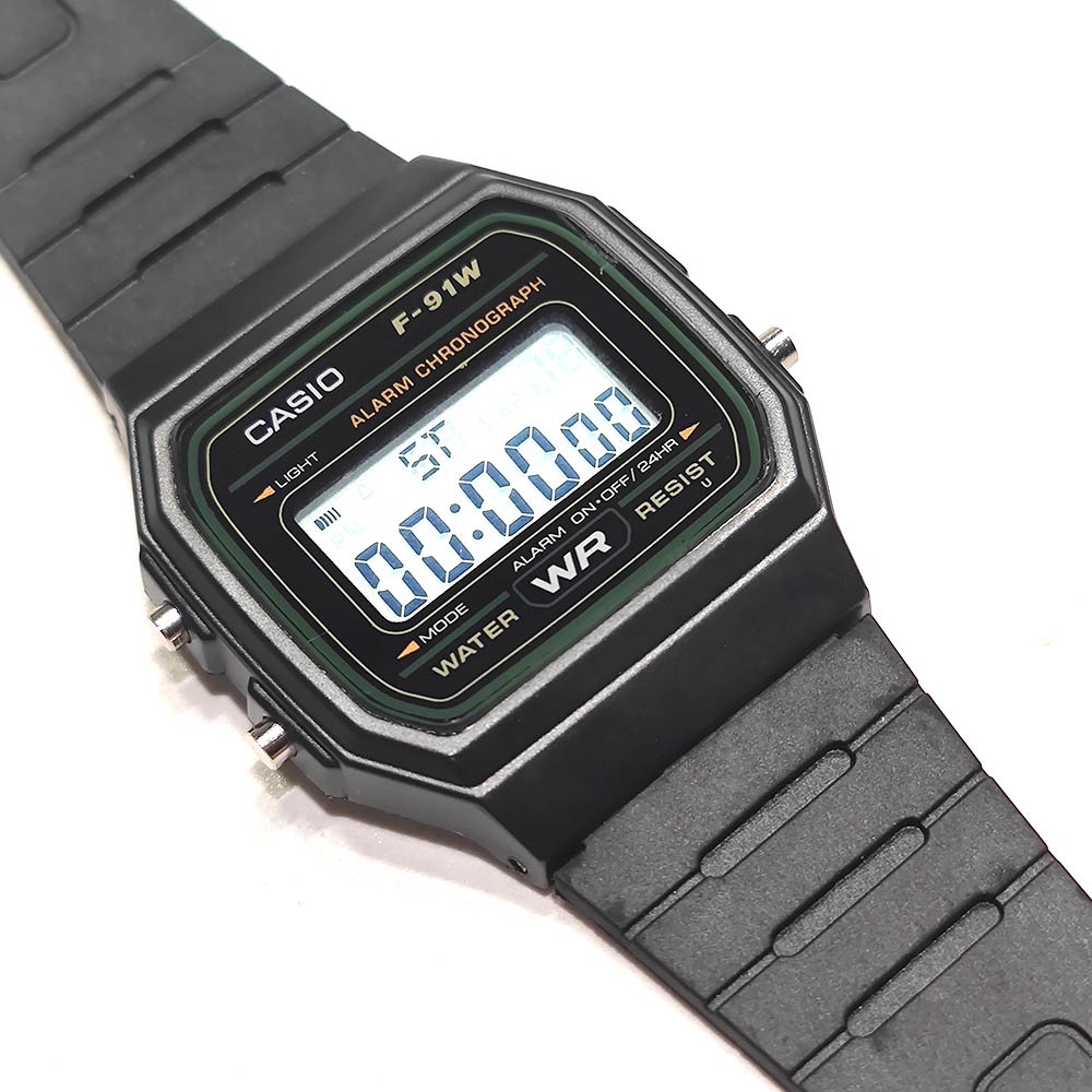 CASIO Men's Square Digital Watch F91W with HighQuality Resin Strap