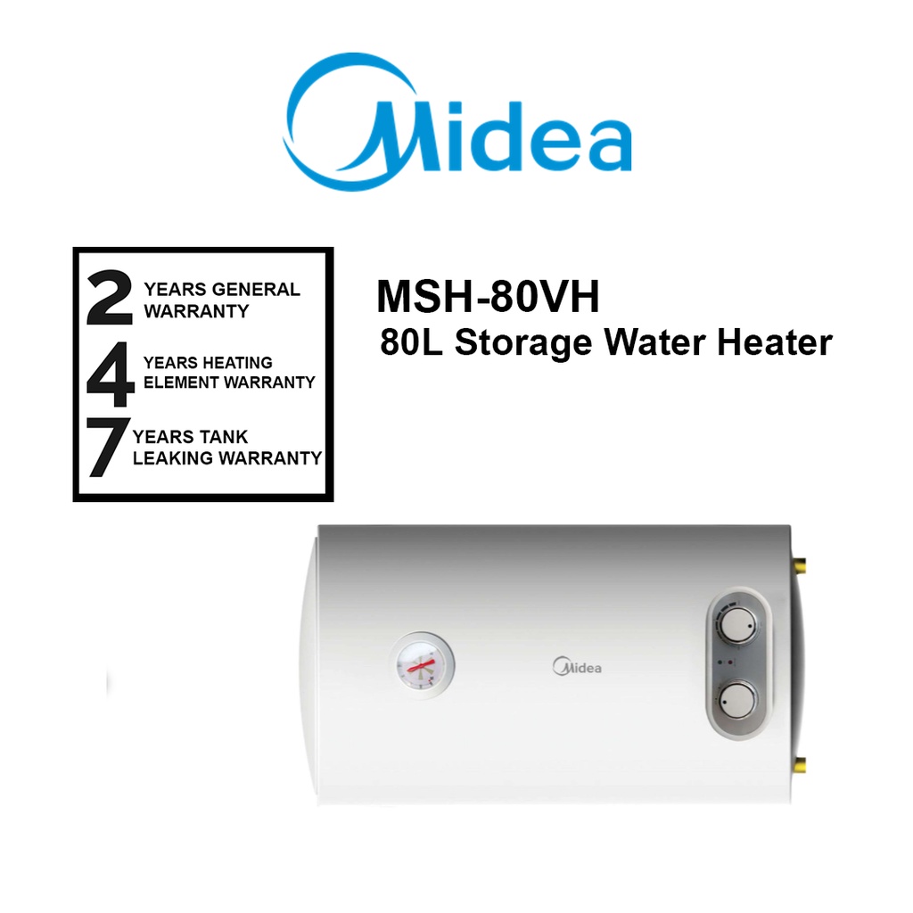 Midea MSH80VH Storage Water Heater 80L (Horizontal / Vertical 2 in 1) MSH80VH Shopee Malaysia
