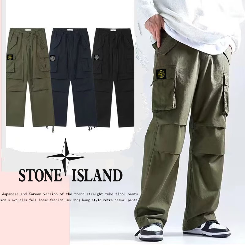 Baju Stone Island Cargo Pants Men Multi Pocket Cargo Pants Men's ...