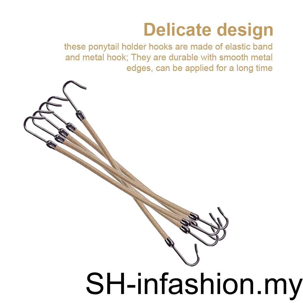 5 Pieces Double Elastic Hook Hair Tie Retro Fashion Hair Cord Reusable