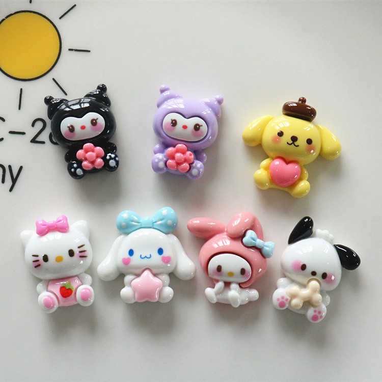 7pcs sanrio with flower resin charms | Shopee Malaysia