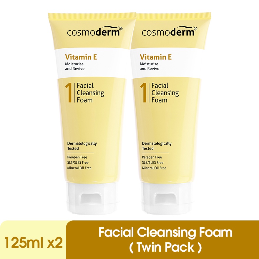 COSMODERM Vitamin E Facial Cleansing Foam Twin Pack(2x125ml) Shopee