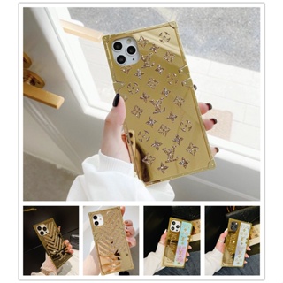 mirror case ITEL S18 4G A18 P38 P37 PRO P36 A58 LITE A56 S17 S16 VISION 3 2  1 PLUS Fashion Glossy Phone Case Luxury Square gold Cover