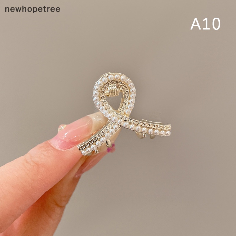 Ntmy Pearl Rhinestone Mini Hair Claw Retro Diamond Flower Women Girls