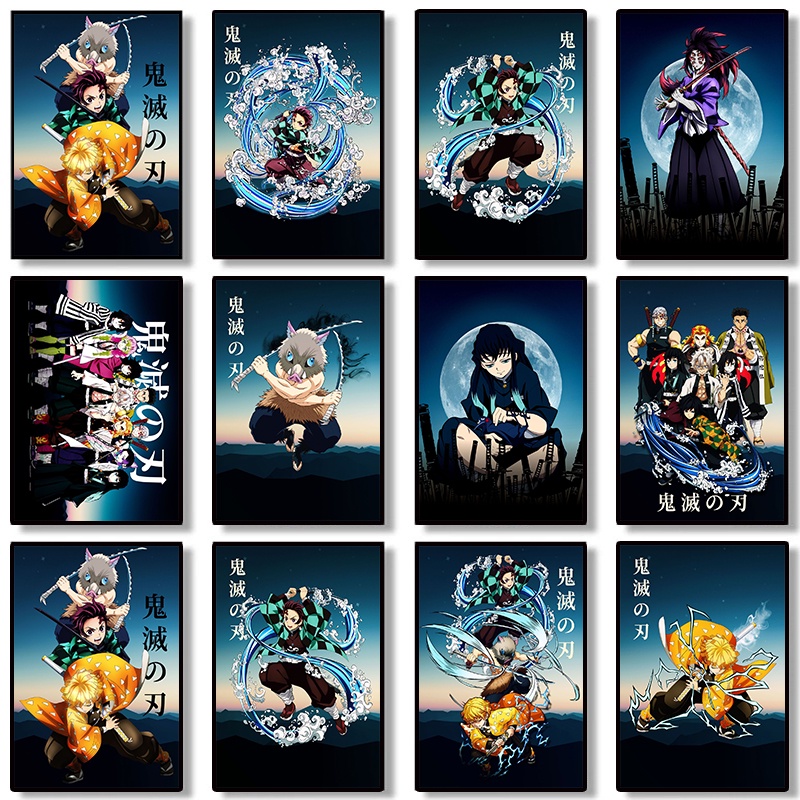 Japan Anime Posters Demon Slayer Aesthetic Nursery Kids Room Home Room ...