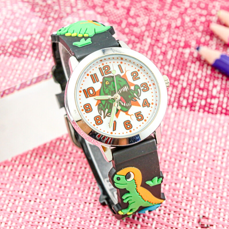 DINO Children Watch Cartoon Dinosaur Quartz 3D Silicone Belt Watch
