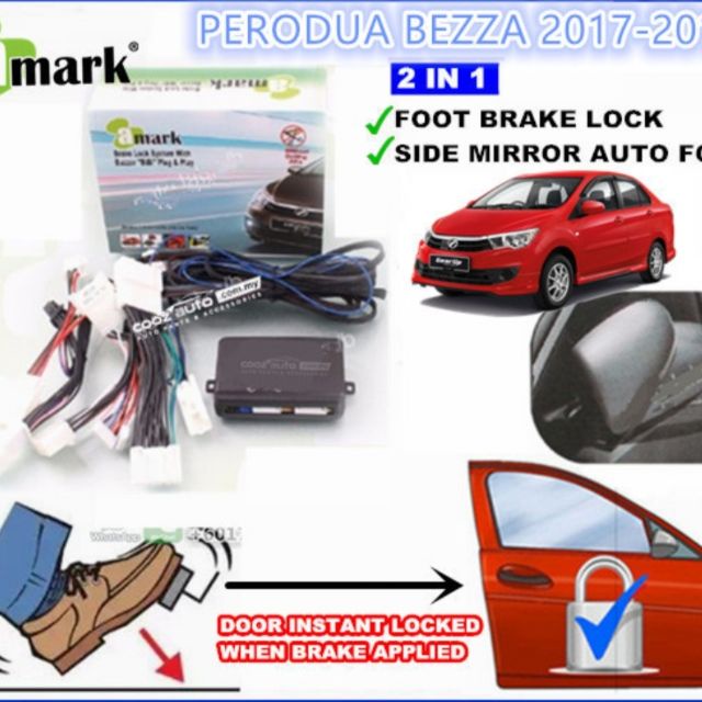 PERODUA BEZZA 2 IN 1 2016 2019 2020 2021 PLUG & PLAY BRAKE LOCK SYSTEM