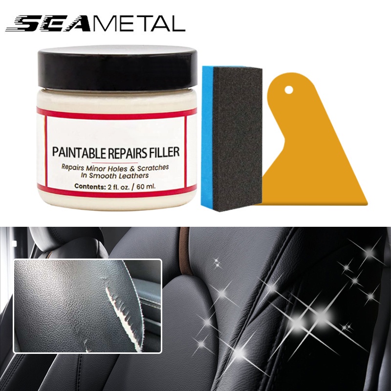 SEAMETAL 60ML Car Leather Repair Cream Paintable Patching Filler