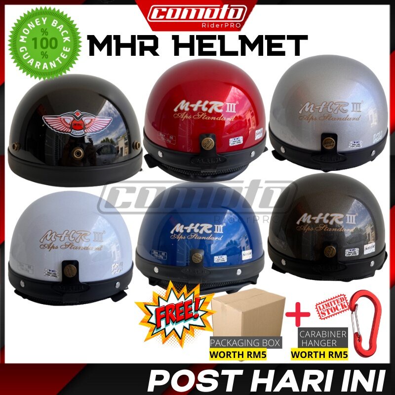 100% Original MHR III Steng Kura Kura Half Cut Helmet (All packing in ...